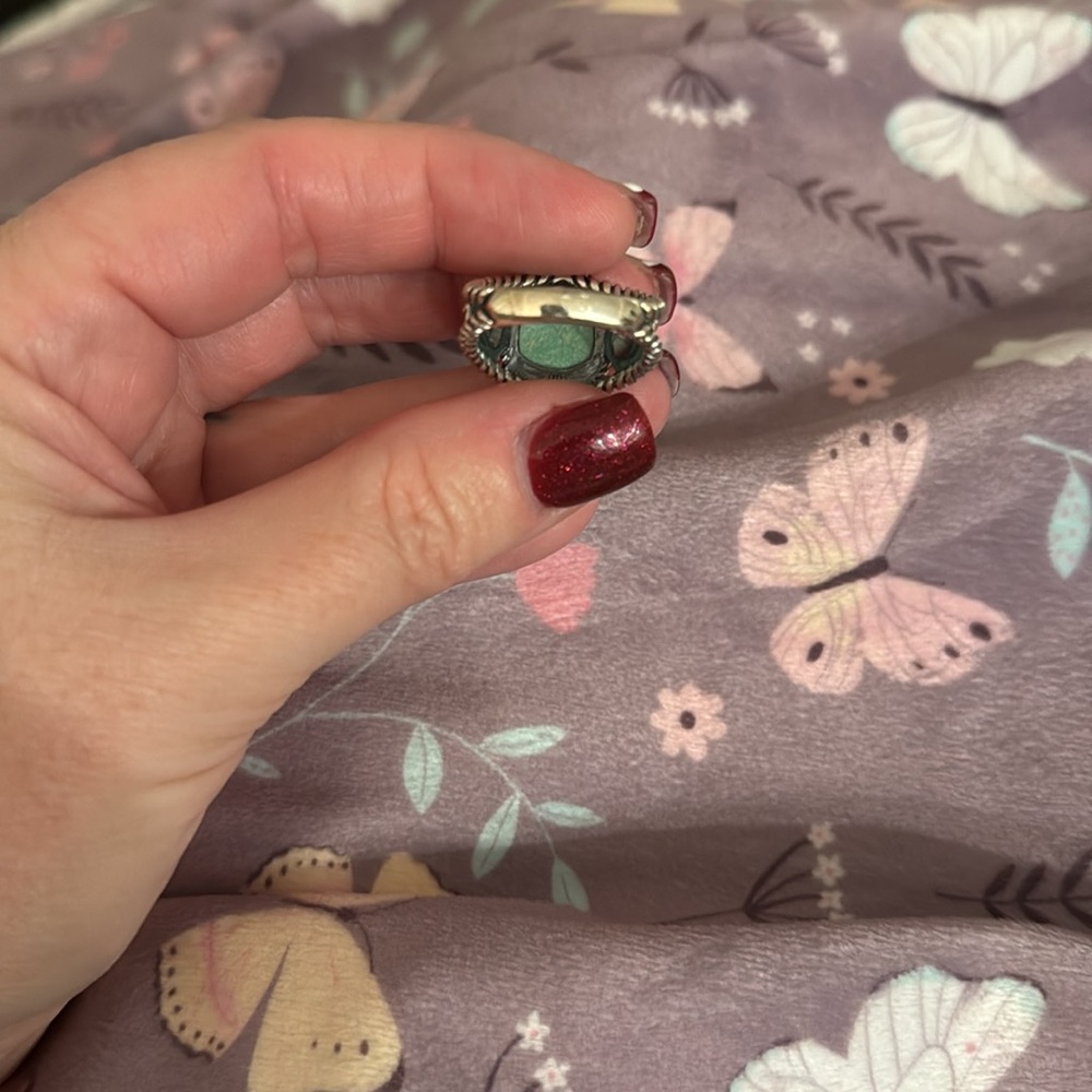 American west turquoise gem sterling silver ring size 8 - Picture 4 of 8